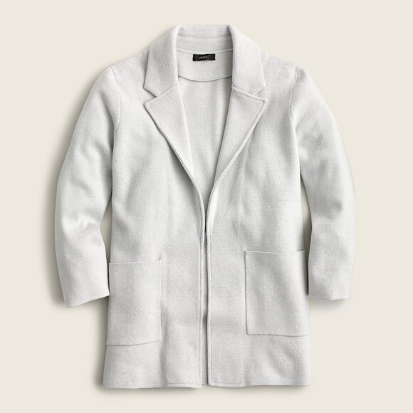 J. Crew Sophie Open Front Sweater Blazer in Stainless Steel Size Small - Picture 1 of 4